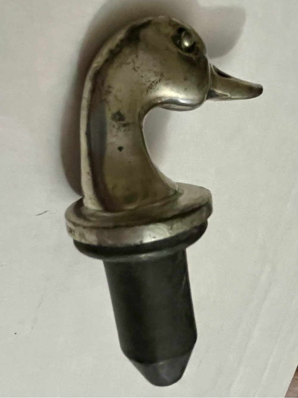 Decorative Duck Head Wine Bottle Stopper - Silver and Black